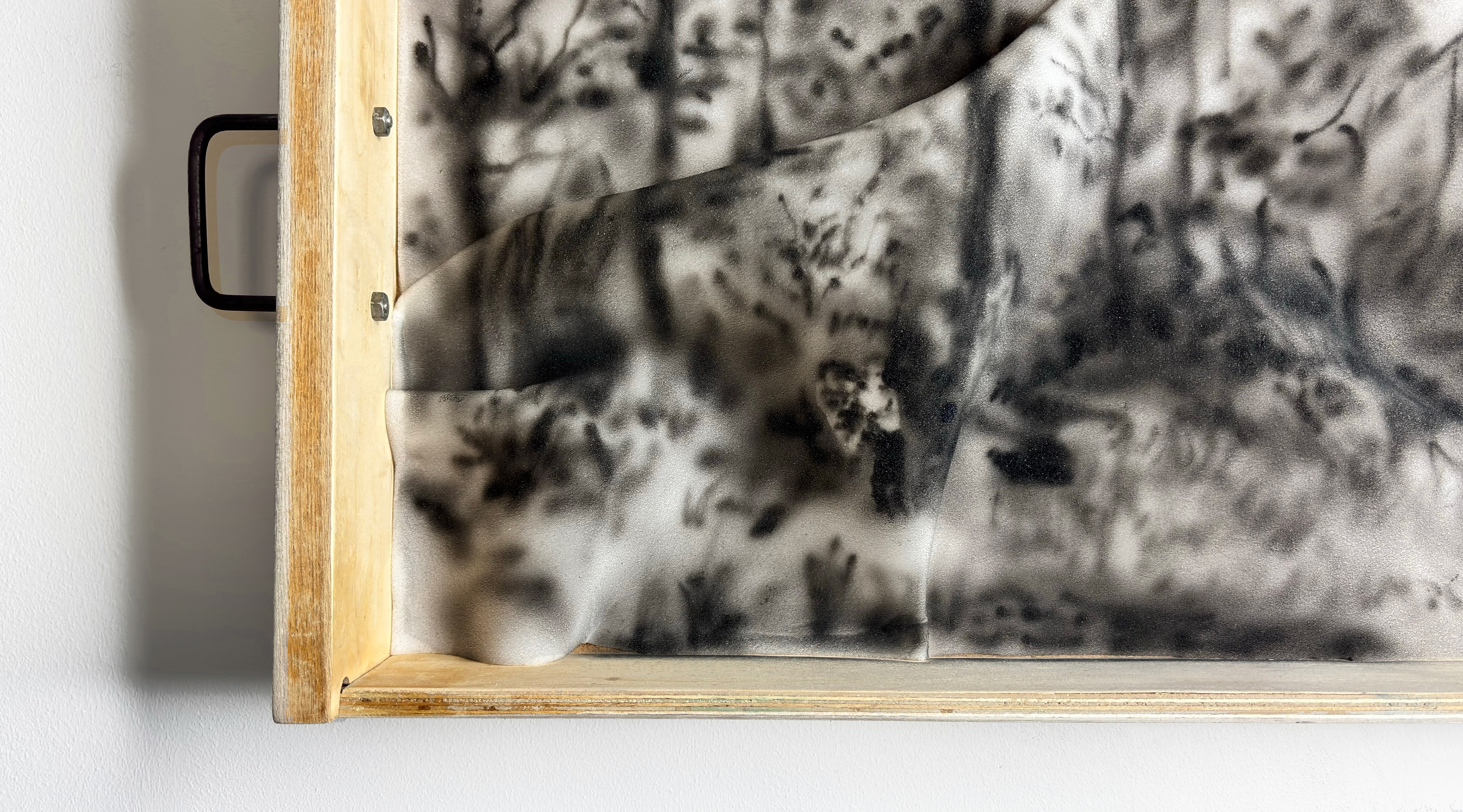 In Case of Guests (1) — open wardrobe detail with forest landscape on foam