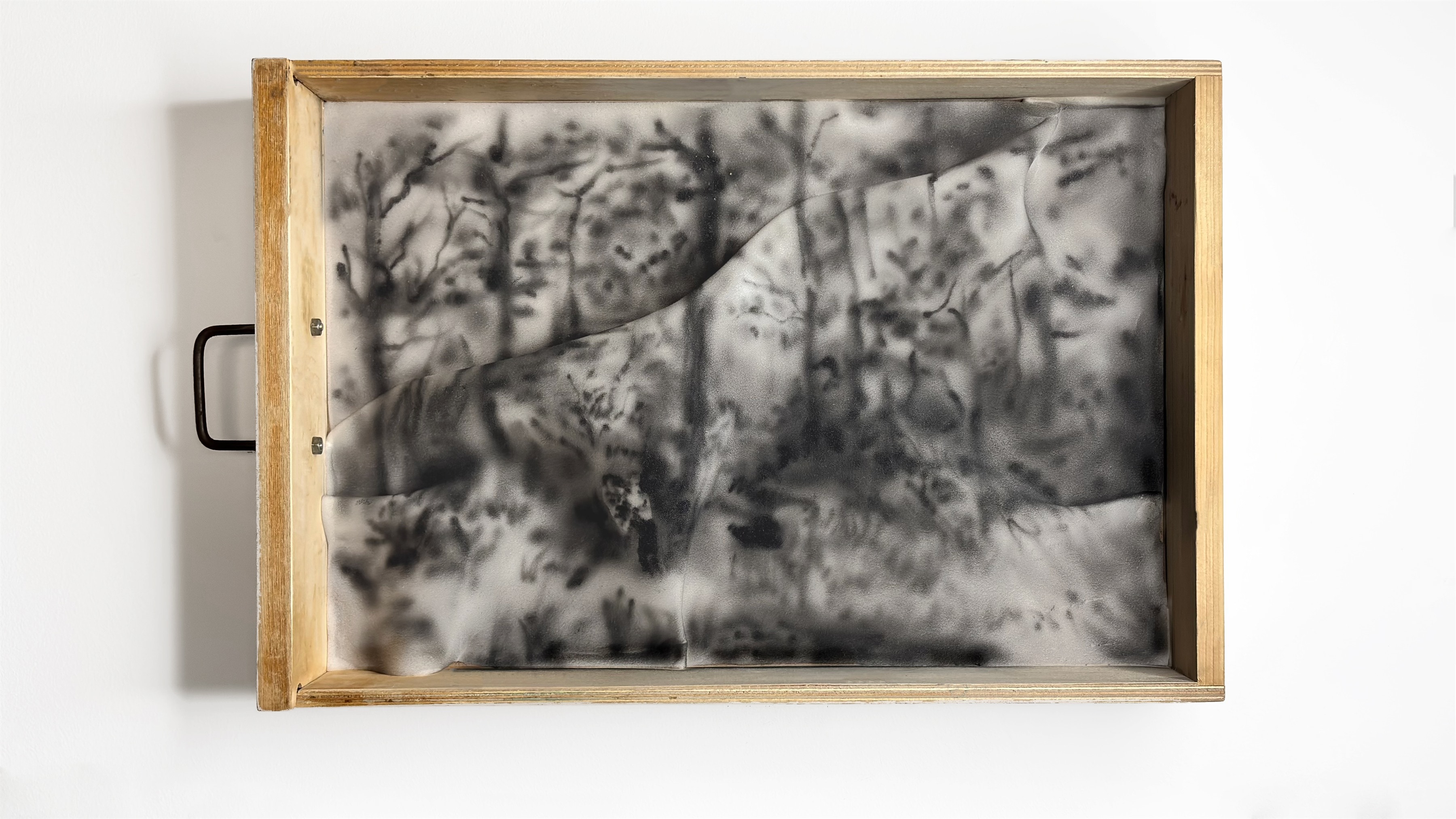 In Case of Guests (1) — wooden wardrobe with airbrush drawing on foam